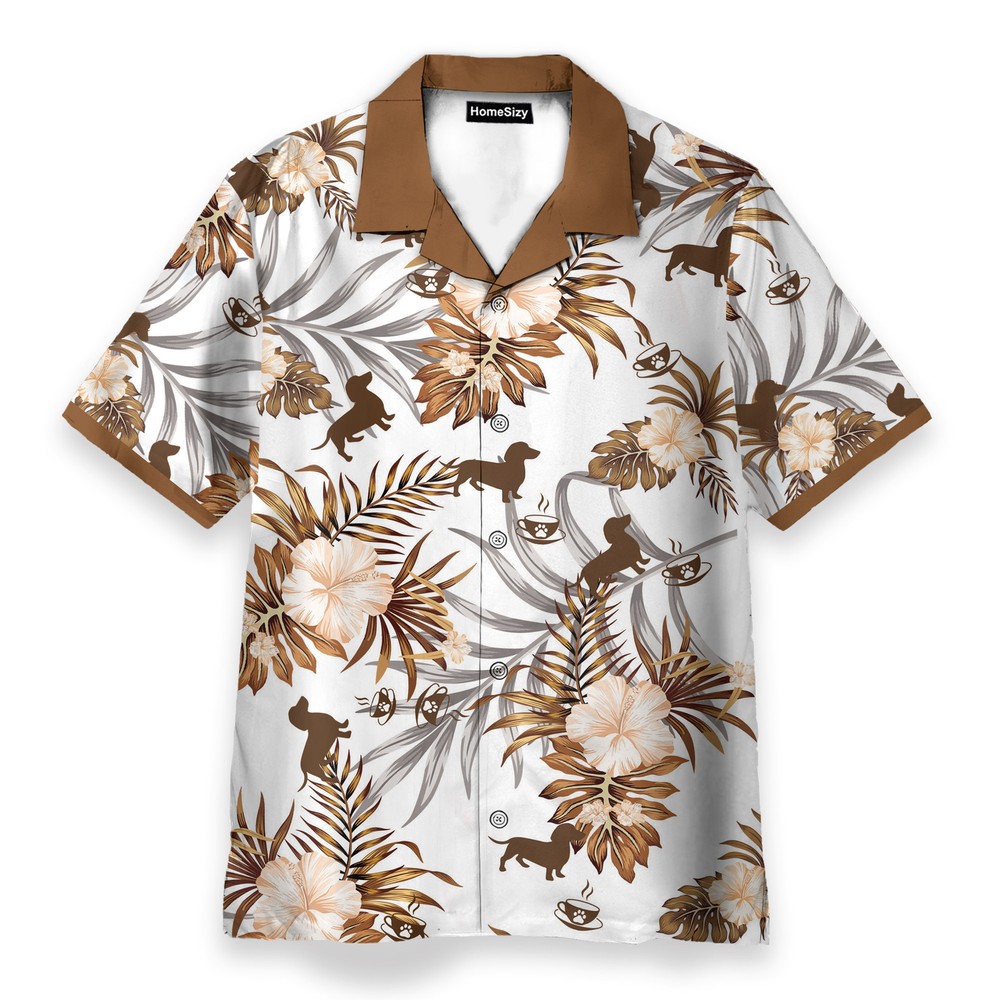 Love Dachshund Mens Buttons Up Shirts   Hawaiian Shirt Beach Short