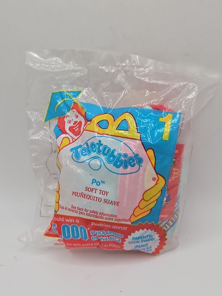 McDonald's Happy Meal 2000 Teletubbies “Po” Red Plush Clip On Toy
