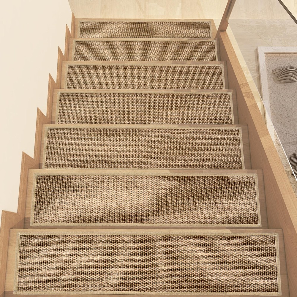Non-Slip Rubber Backed Stair Treads for Wood Steps - 15 Pack