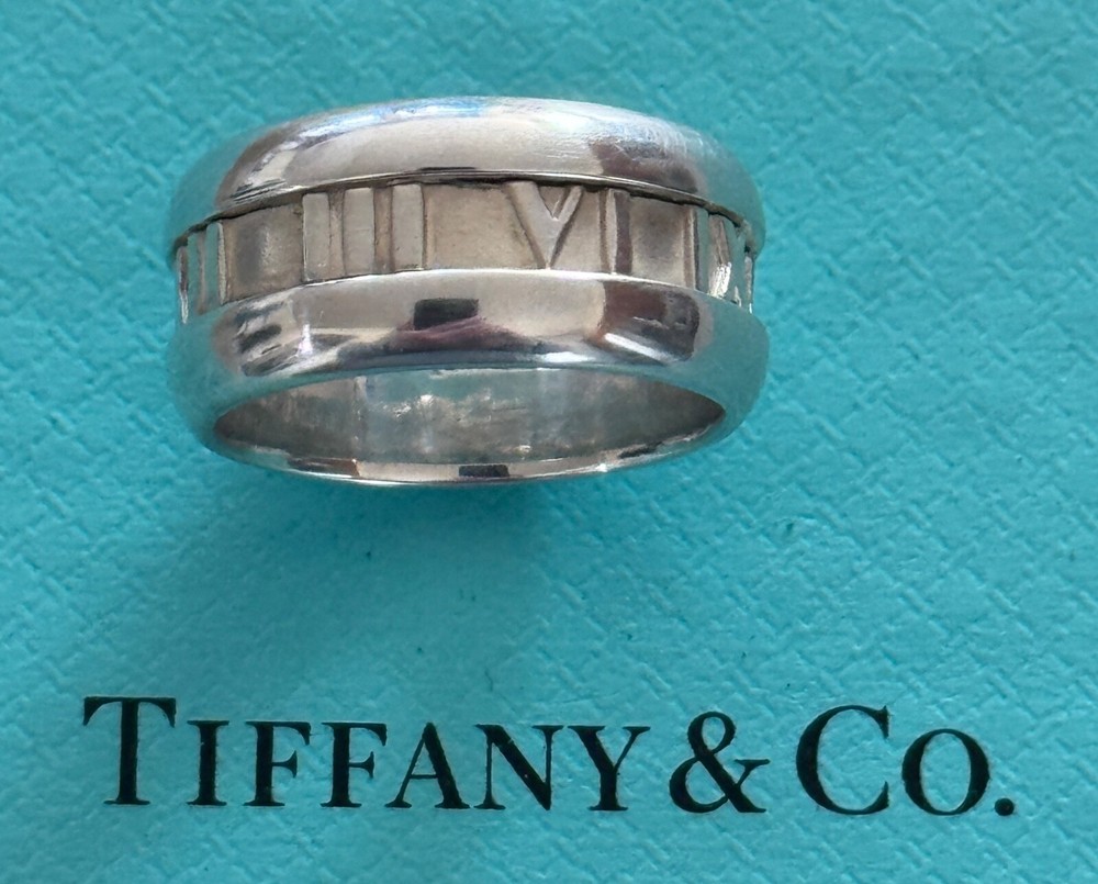 Tiffany & Co  Atlas Wide Ring Sterling Silver  925 Size  6  US   2003