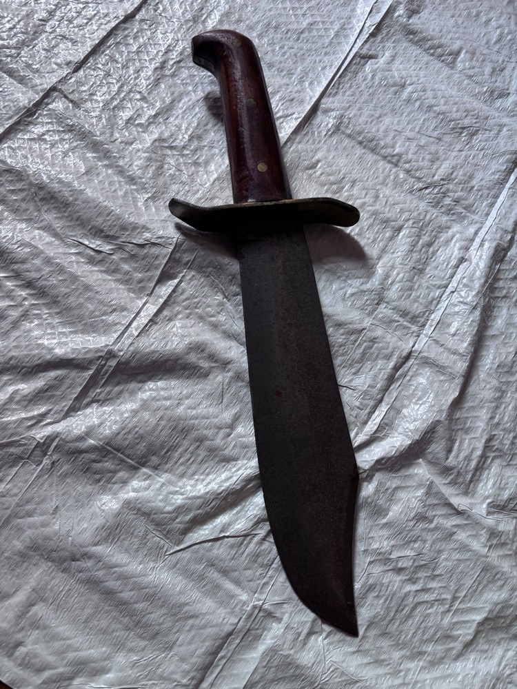 15-Inch Wooden Handle Brass Guard Stainless Steel Bowie Knife