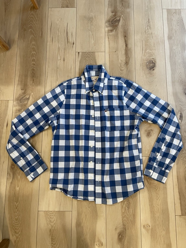 Hollister Men Size XL Checked Cotton Long Sleeve Casual Shirt