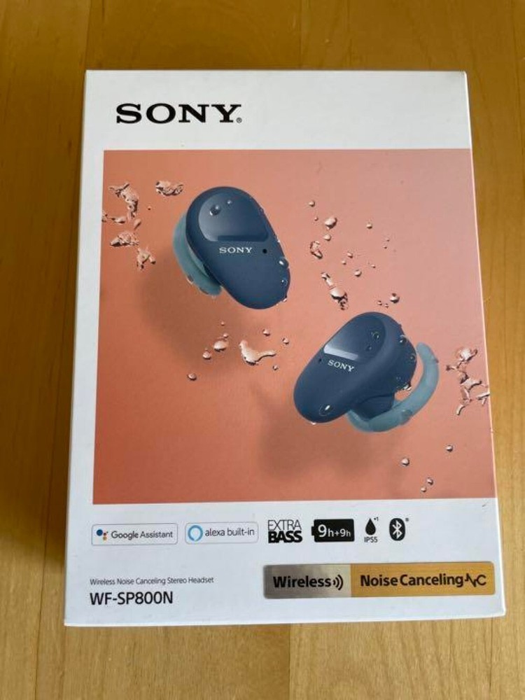 SONY WF-SP800N Wireless Noise Cancelling Earphones Bluetooth Waterproof Blue