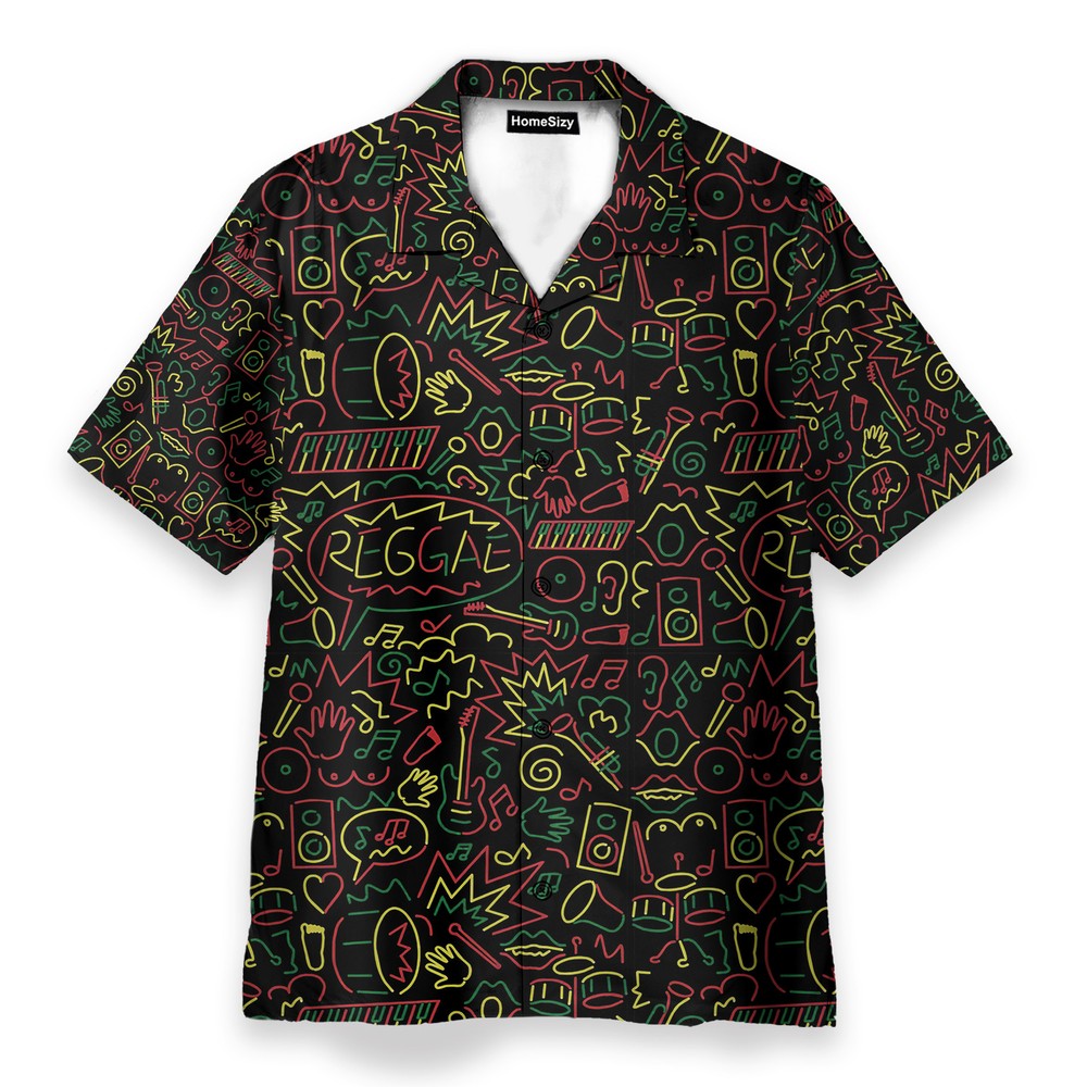 Reggae Mens Buttons Up Shirts   Hawaiian Shirt Beach Shorts