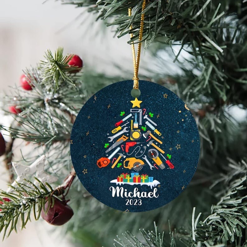 Carpenter Ornament, Personalized Carpenter Christmas Ornament 2022, Custom Wo...