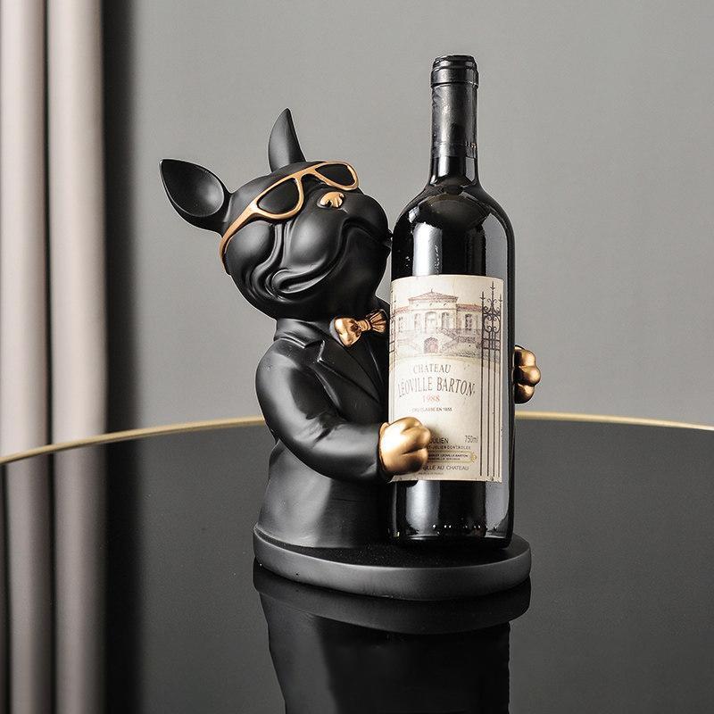 Figurine Dog Holder Wine Resin Medium Multicolor Smooth Novelty Modern Decor