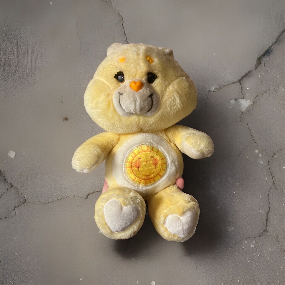 Vintage Kenner 1983 Care Bears 13” Funshine  Bear Plush Yellow Happy Sun