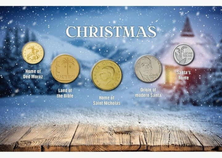 Five Coin 1 Topic Christmas All Around The World Five Christmas Coins Collection