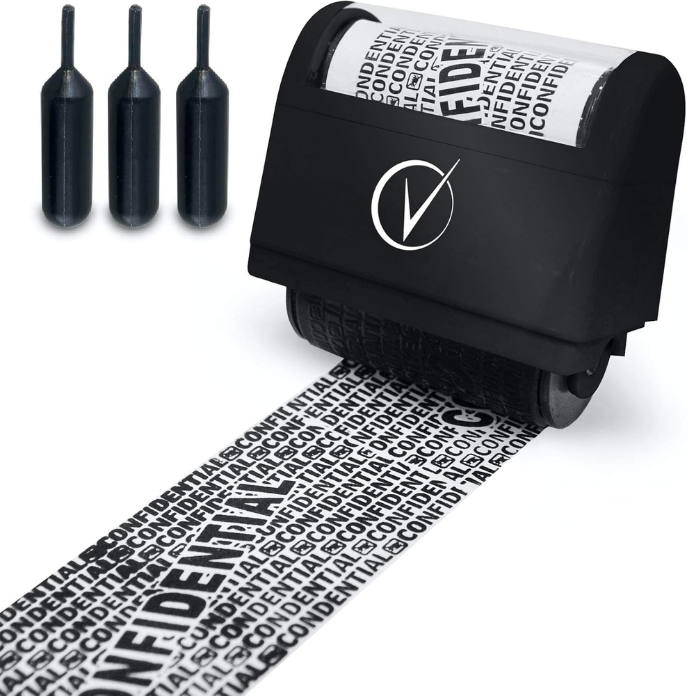 Identity Theft Protection Roller Stamp for Sensitive Info Wide Coverage Privacy Tool