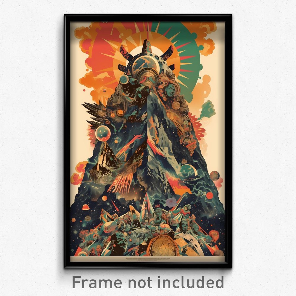 Vintage Mexican Psychedelic Movie Poster Round Stone Retro Art Print