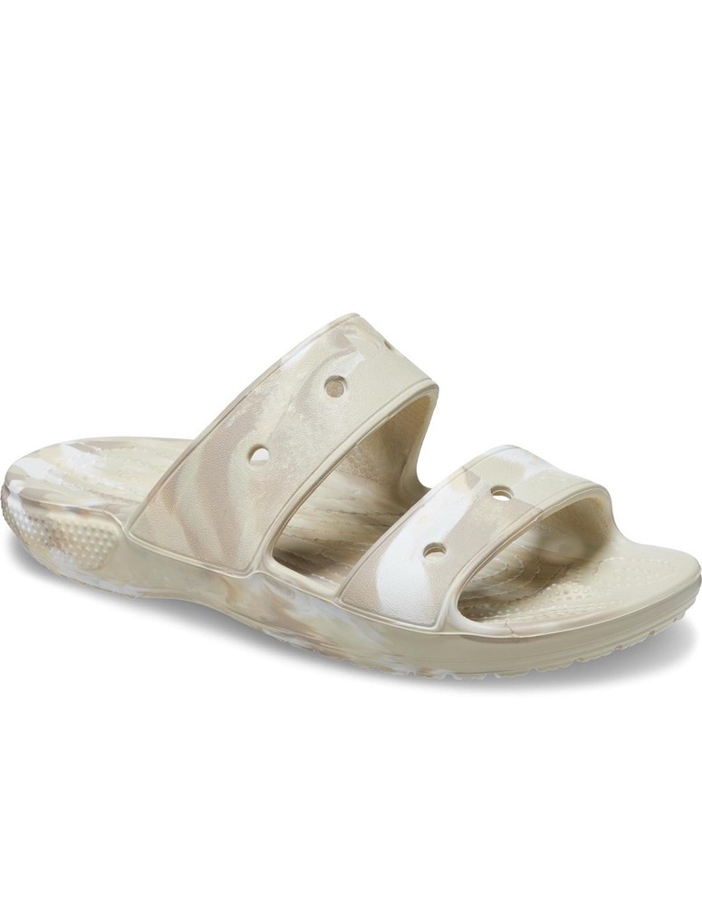 Crocs crocs Classic Marble Sandals Slippers Unisex-Beige, Bone/Mlti, Size M7/W9