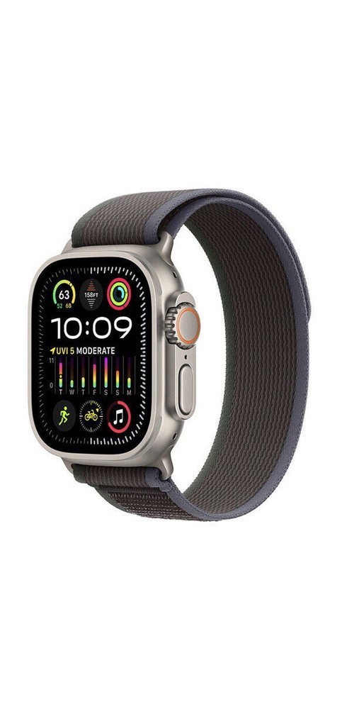 Apple Watch Ultra 2 49mm Titanium Case with Trail Loop - Blue/Black, M/L (GPS +