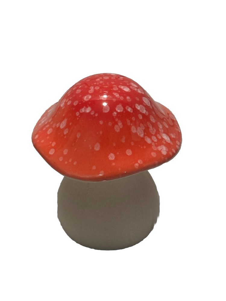 Mushroom Ceramic Concrete Pottery Statue Indoor Outdoor Decor Glazed Top