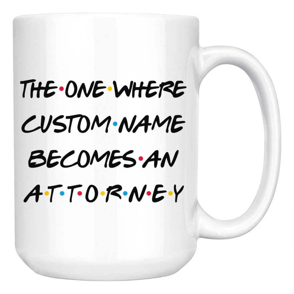 Personalized Attorney Job Promotion Mug, Law Judge Graduation Present Gift
