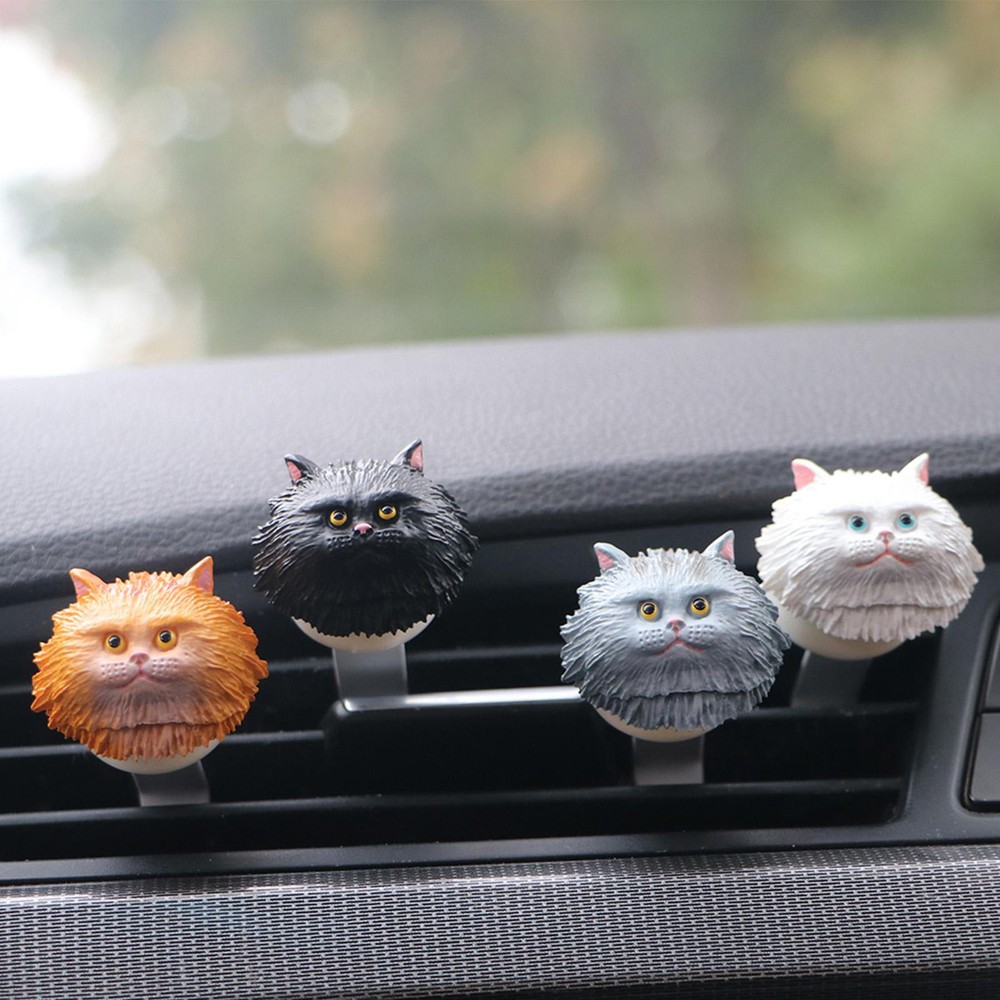 1Pc Cute Cat Car Air Vent Decoration and Clip w/ Air Freshener Flake-Keep Aroma
