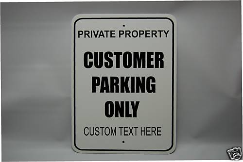 Private customer parking custom lettering metal sign-image