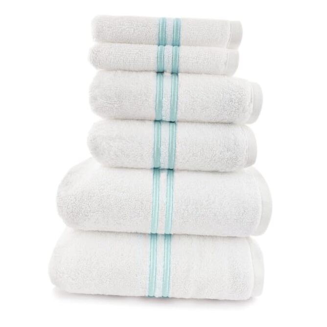 Loft Baratta 6-Piece Egyptian Cotton Turkish Bath Towel Set in Turquoise