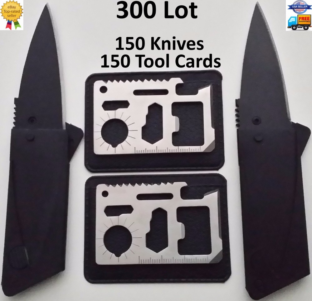 Credit Card Knives 11 in 1 Multi Tools wallet thin pocket survival micro 300 LOT-image