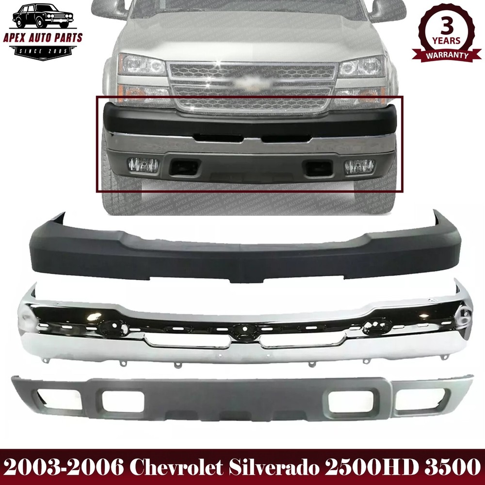 Front Bumper Chrome Kit For 2003-2006 Chevrolet Silverado 2500HD 3500HD