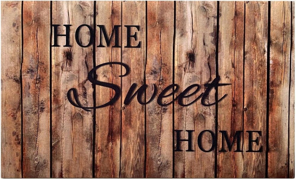 Welcome Outdoor Rubber Entrance Door Mat, Farmhouse Plank - 18 Inch Width, 30 In