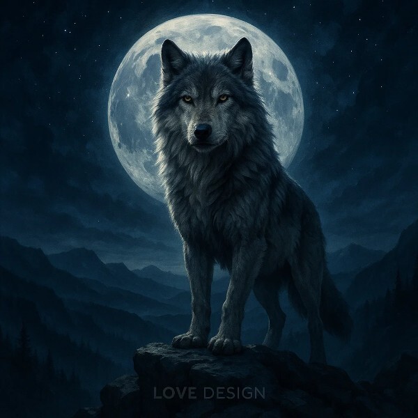 AI Art Wolf Digital Wallpaper Background for Desktop-image