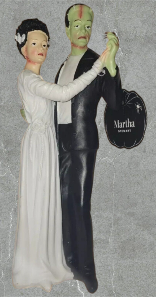 Bride of Frankenstein Wedding Dance Statue 12 Inch Halloween Decor by Martha Stewart