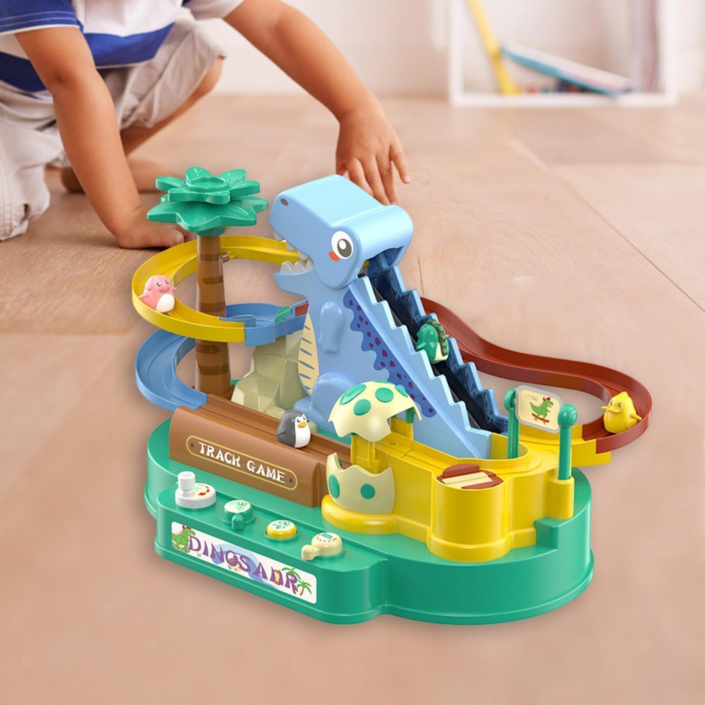 Dinosaur Chasing Race Track Game Puzzle Playsets Indoor Toy Funny with Music and