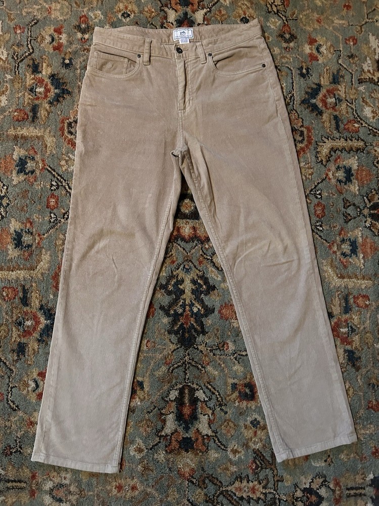 Southern Tide Mens Straight Leg Corduroy Pants Beige Measured 34x30