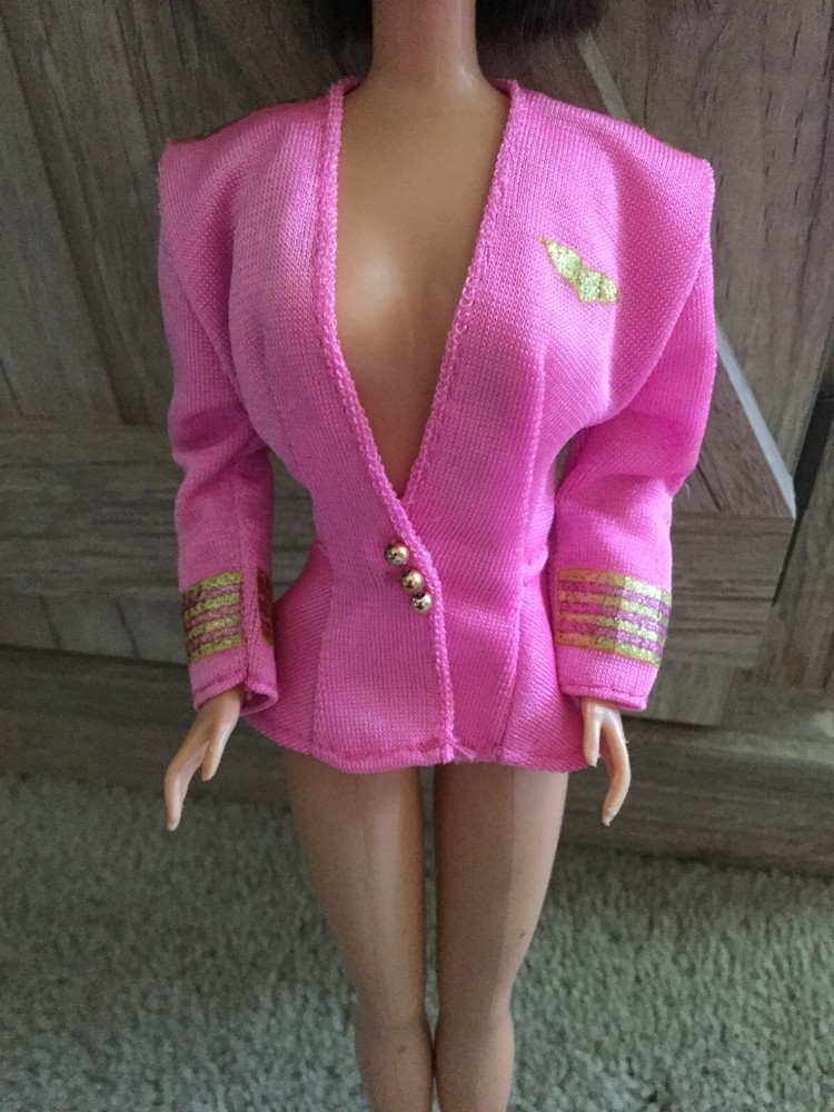 1989 Mattel Flight Time Barbie #9584 Barbie Doll Hot Pink Color Jacket Only