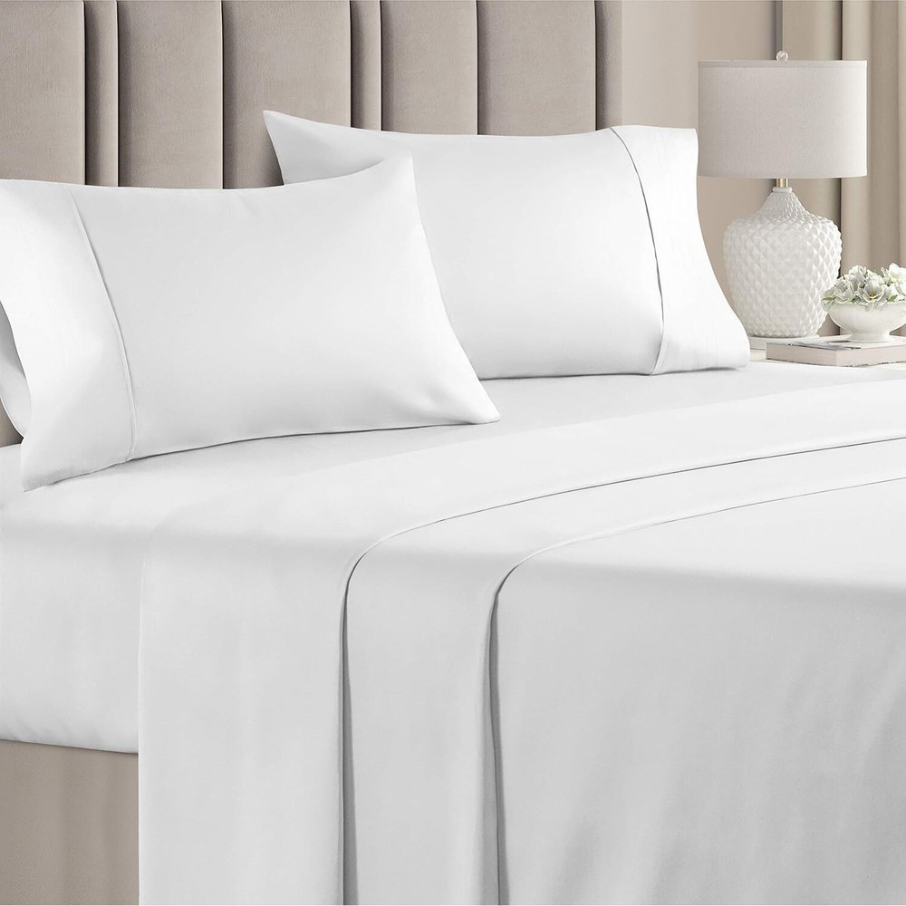 CGK Linens 4-Piece 1000 Thread Count Soft Cotton Bed Sheet Set