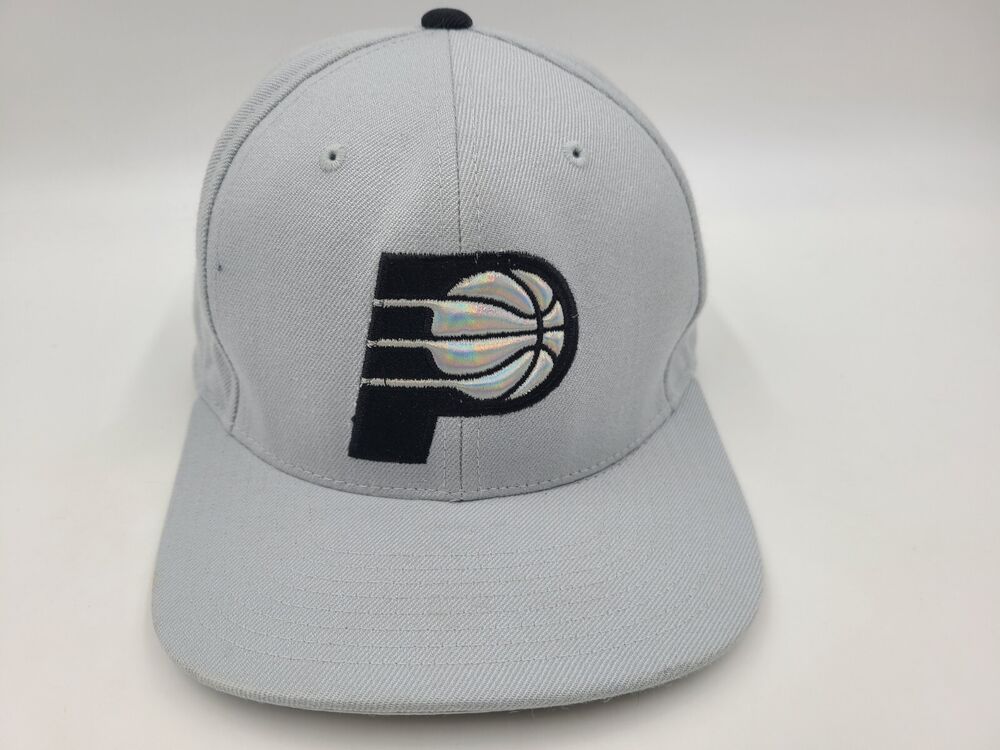 Indiana Pacers Mitchell & Ness Fitted 7 1/4 Hat Cap Dad Men NBA Basketball Gray