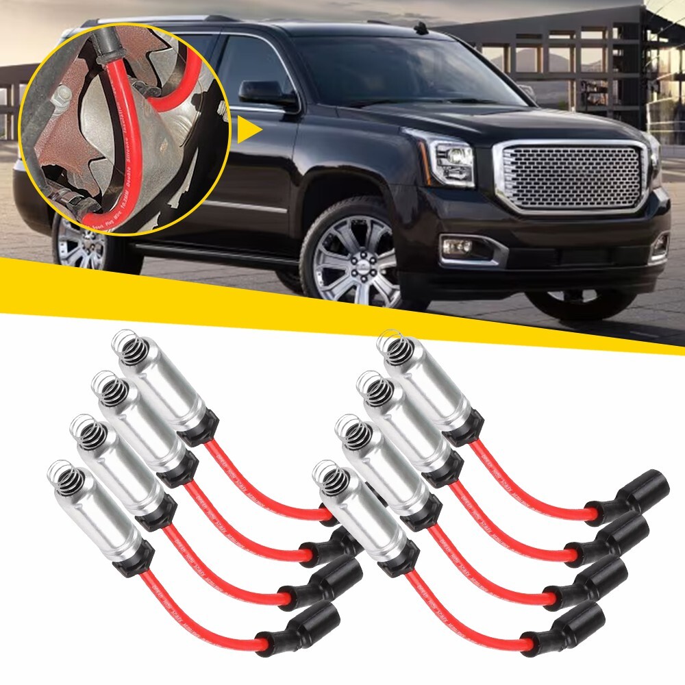 8Pc Spark Plug Wire Set 758EE 748UU For 2014-2018 GMC Sierra 1500 Silverado 1500