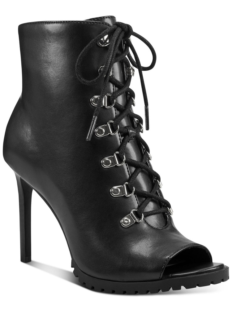 INC Womens Black Front Arch Support Florita Open Toe Stiletto Booties 10 M