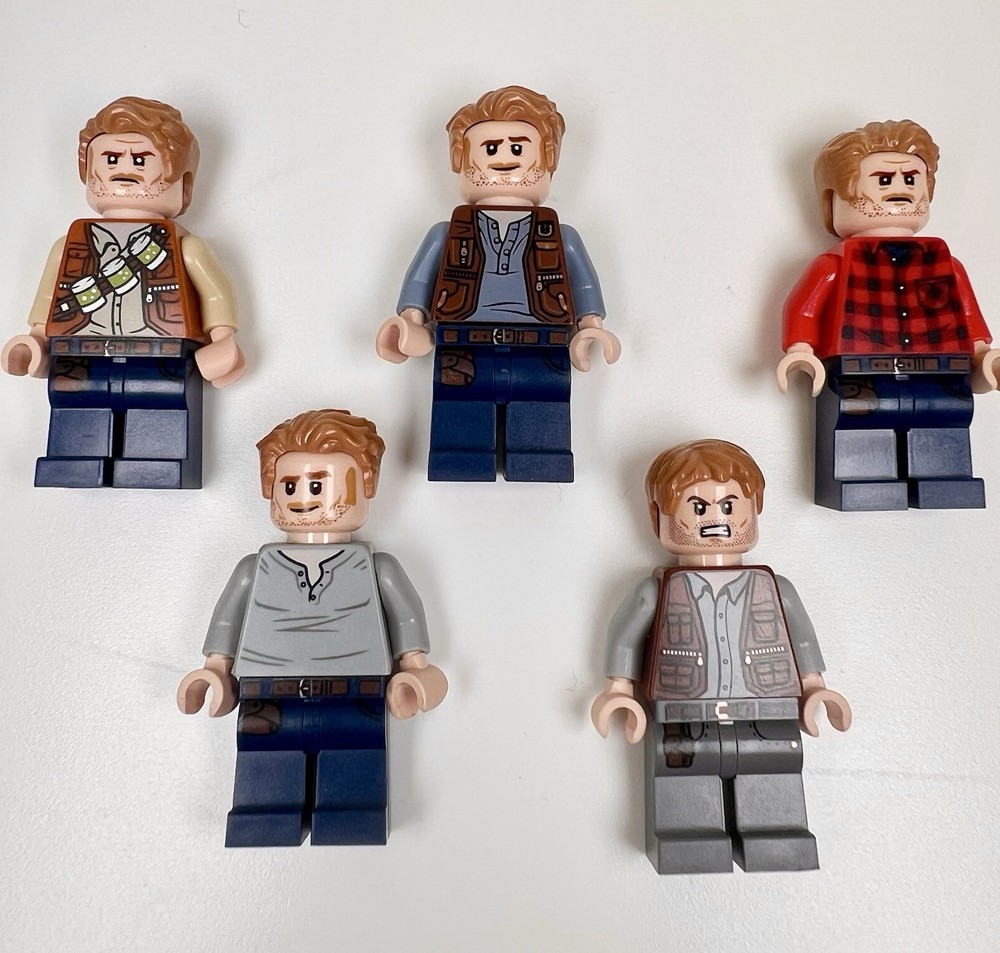 LEGO Jurassic World Owen Grady Minifigures Lot of 5