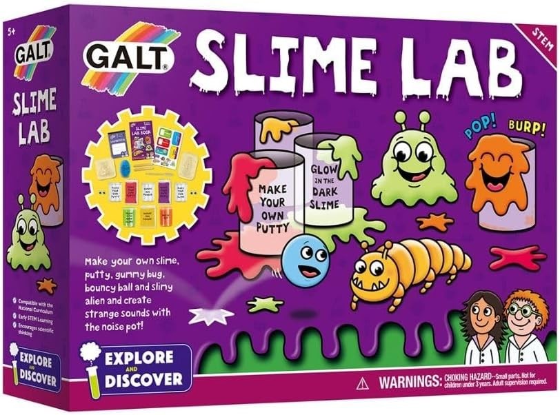 Galt Slime Lab Science Kit for Kids Ages 5+ - Multicolor STEM Fun