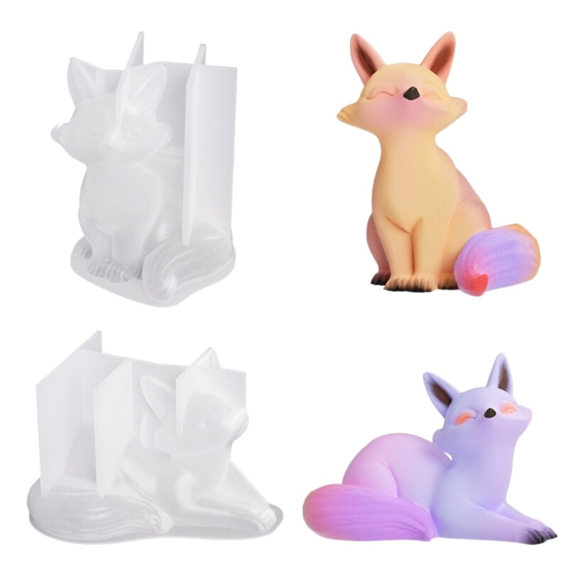 3D Fox Silicone Mold for Epoxy Resin Animal Lover Home Decor Crafts