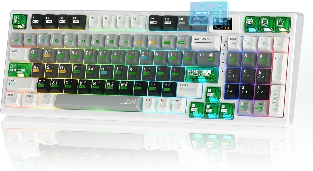 M90 Wireless Mechanical Keyboard with Multimedia Display Tri-Mode BT/2.4G