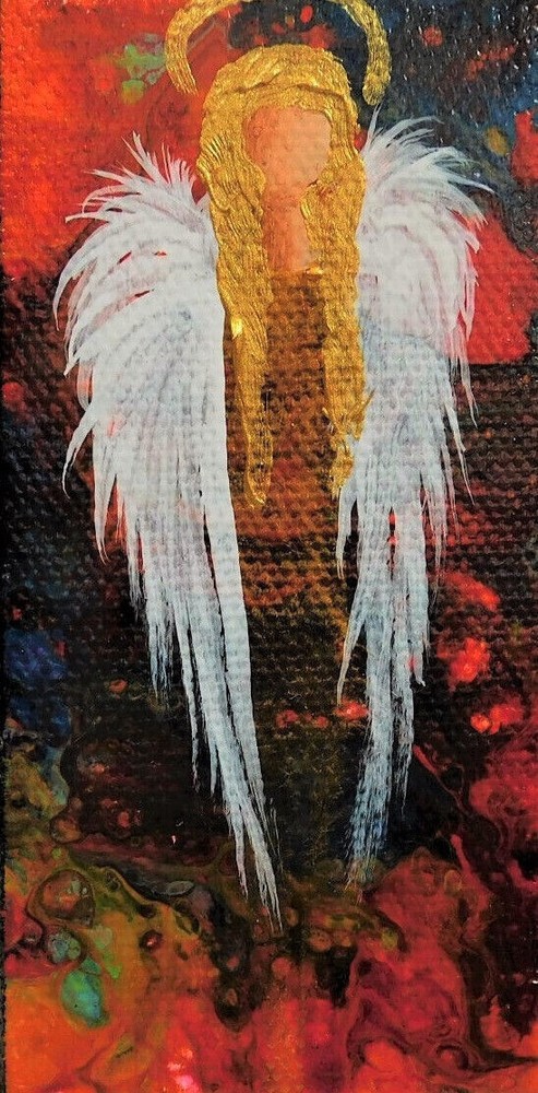 Angel Spiritual Heavenly Original Painting Art by Rain Crow