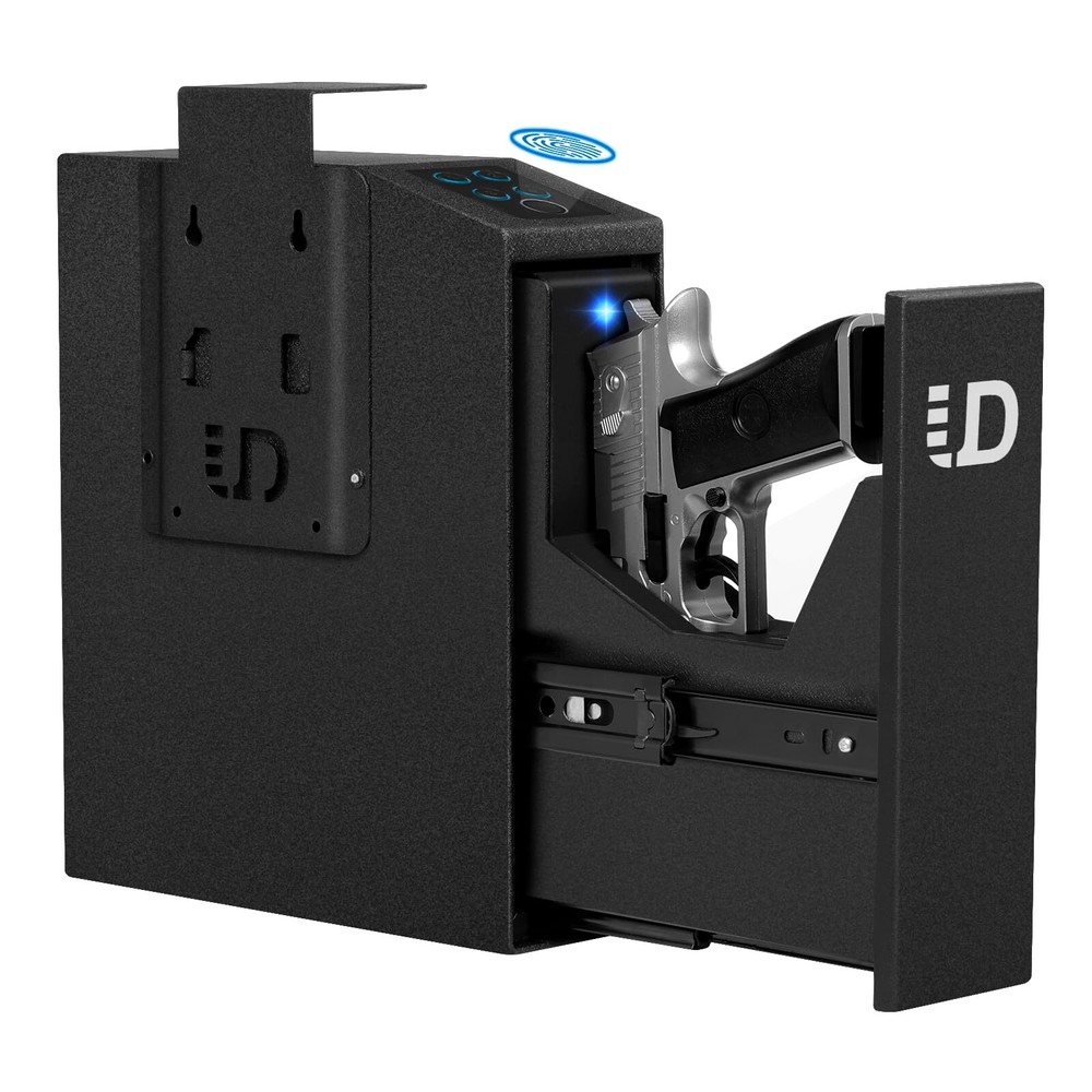Biometric Slider Handgun Safe for Nightstand or Bedside Pistol Storage-image
