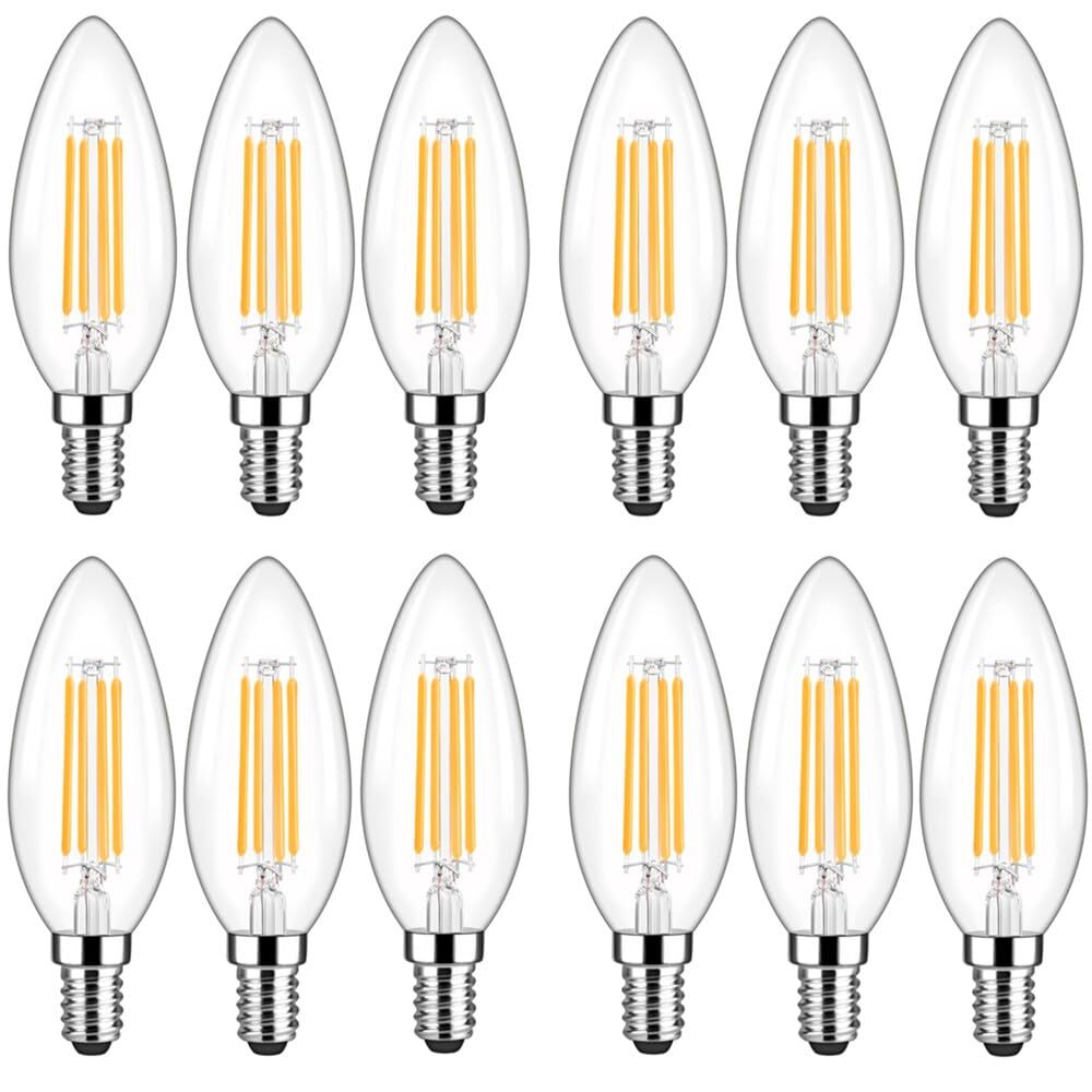 Candelabra LED Bulb,Antique 40W Vintage LED Bulb,E12 Non Dimmable Glass Led B...