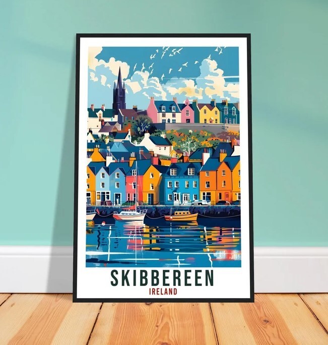 Skibbereen Ireland Travel Poster Wall Art Home Decor Wall Hanging