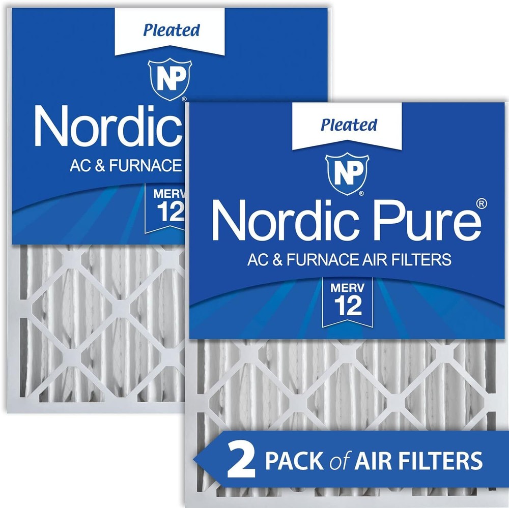 Nordic Pure 20x25x4 (19_1/2 x 24_1/2 x 3_5/8) Pleated MERV 12 Air Filters 2...