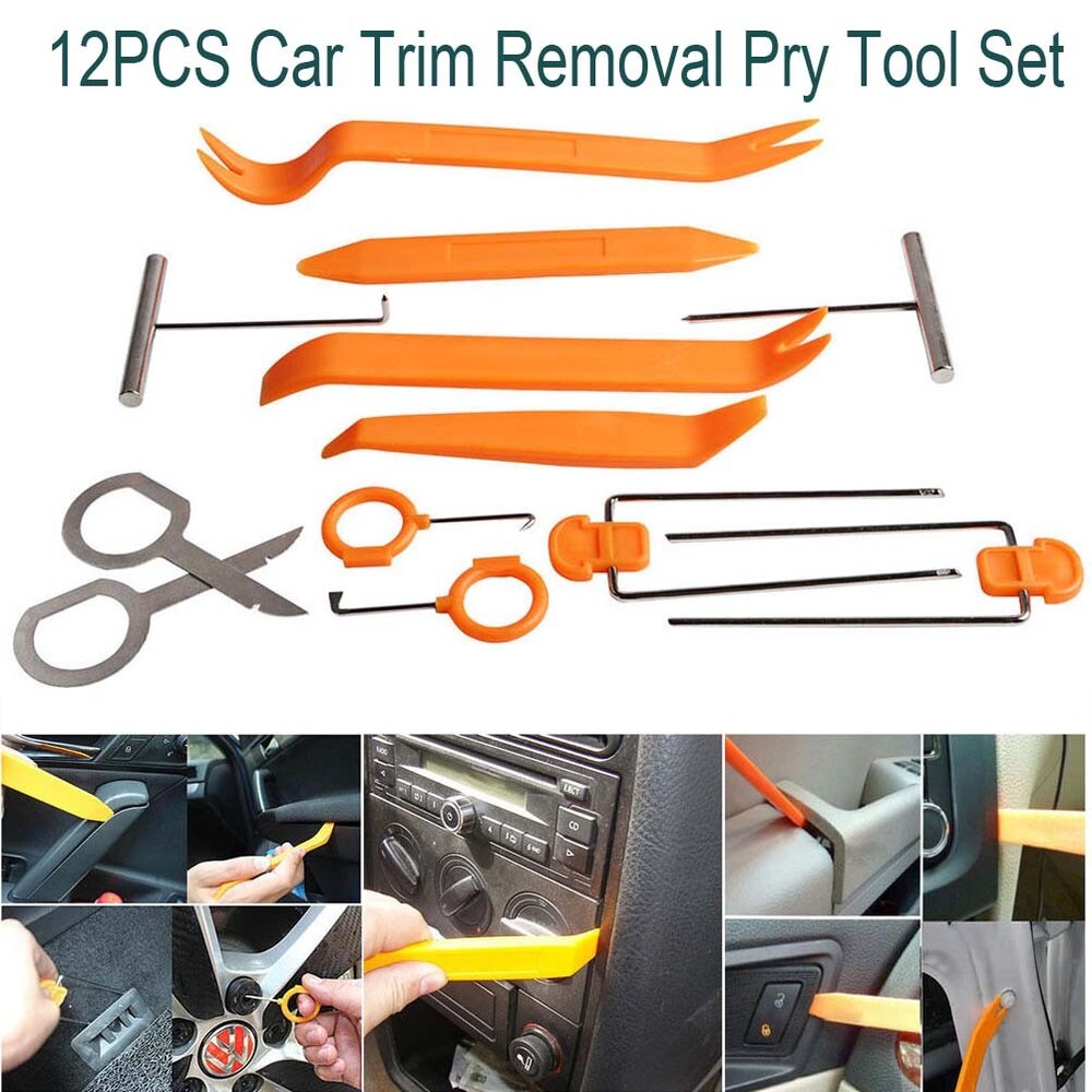 12pcs Pry Tools Car Center Console Audio Radio Dash Panel Clip Removal Installer