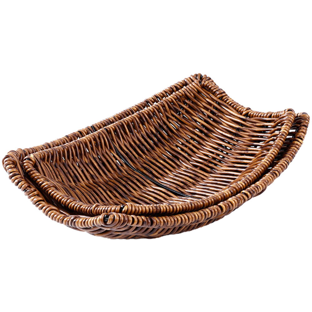 2 PCS Charcuterie Snack Rattan Storage Basket Portable Food Tray