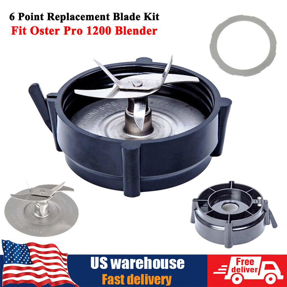 For Oster Pro 1200 Blender 6 Point Replacement Blade W/Jar Base Bottom Cap Kit