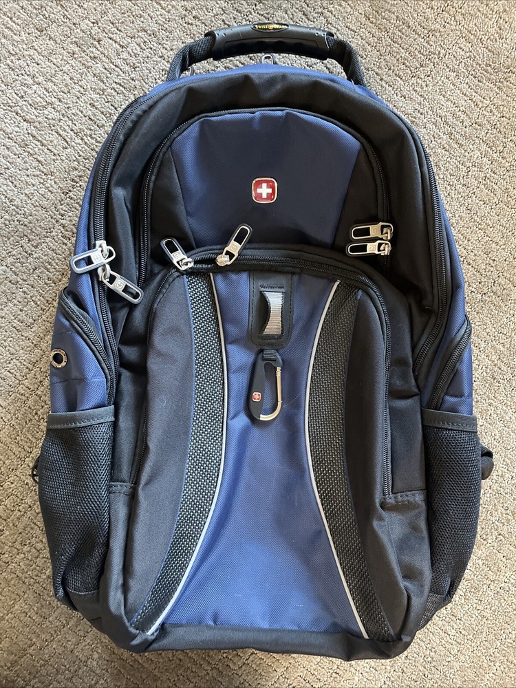 Swiss Gear Airflow Scan Smart Backpack Laptop Tablet Travel Black/ Blue Clean