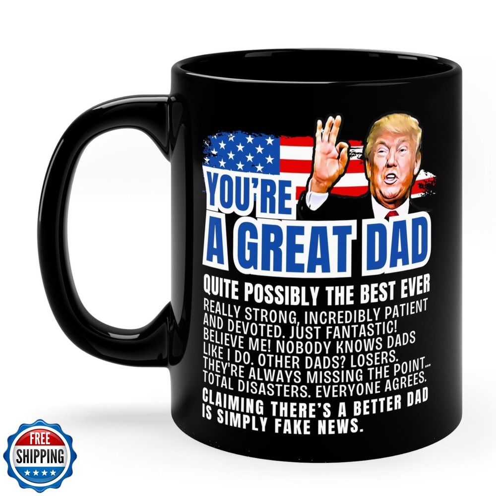 BARTME DESIGN Great Dad Funny Mug and Best Ever back Text - Father's Day Dadd