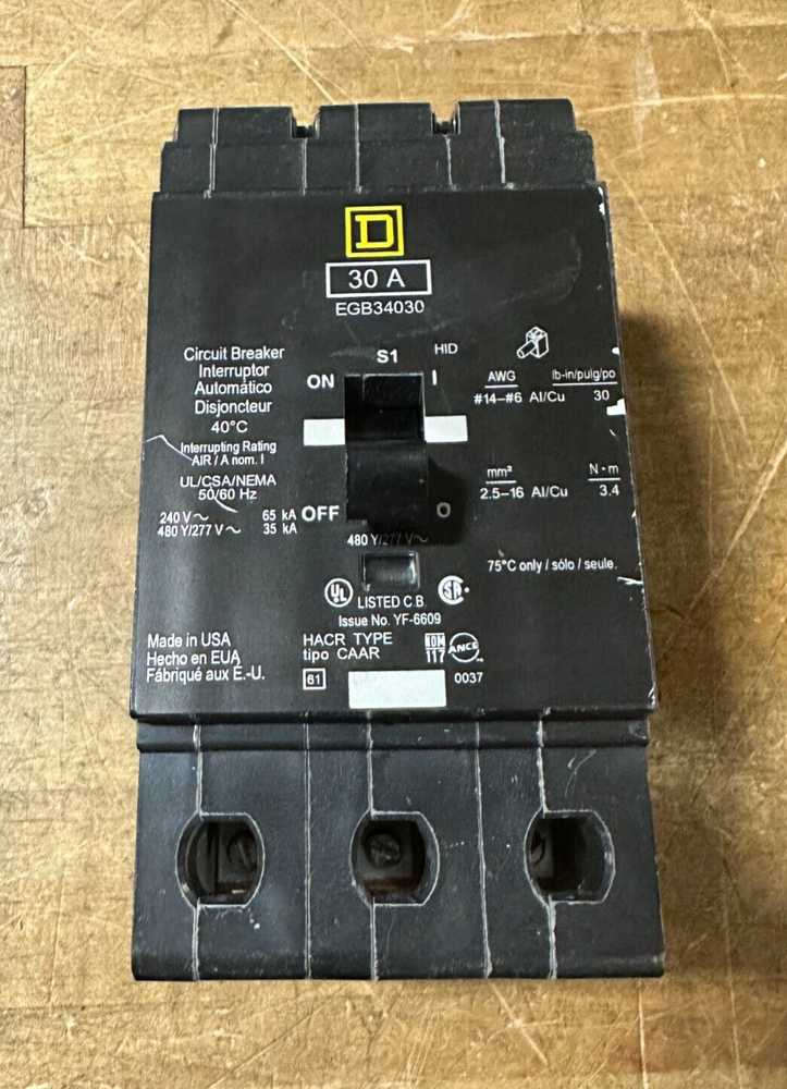 SQUARE D Circuit Breaker #EGB34030