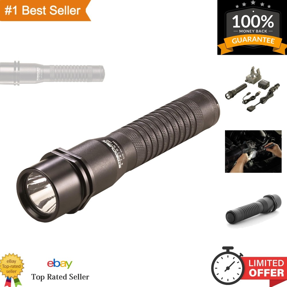 High-Performance 12V Strion LED Flashlight - Anodized Aluminum Water-Resistant Design