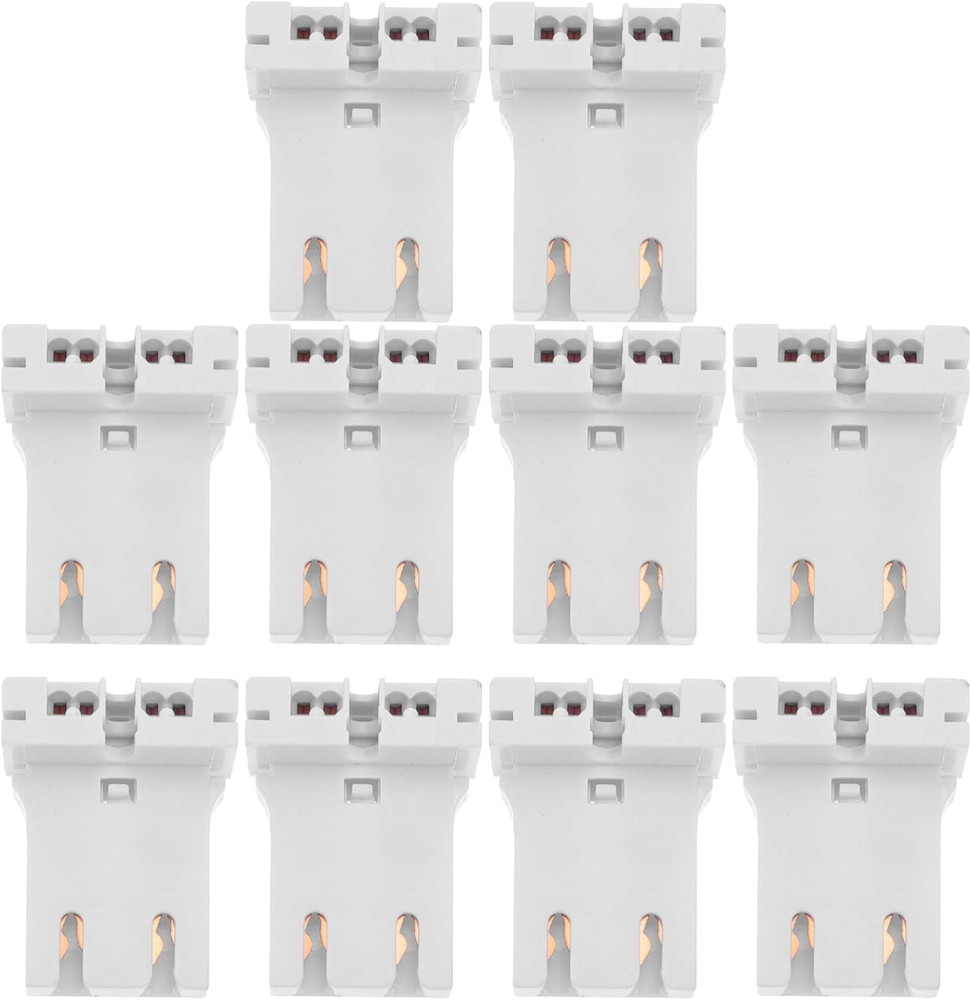 10Pcs U- Shaped Fluorescent Socket Holder, Plastic Fluorescent Light Socket Medi